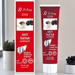 Зубная паста с бамбуковым углем для удаления зубного камня Dr.Kang ANTI TARTAR CHARCOAL, Ментол, 120г. Корея