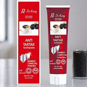 Зубная паста с бамбуковым углем для удаления зубного камня Dr.Kang ANTI TARTAR CHARCOAL, Ментол, 120г. Корея