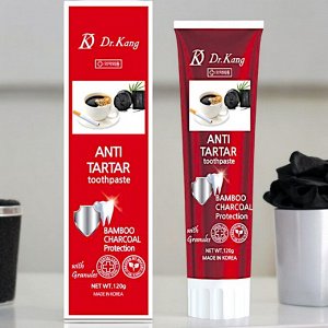 Зубная паста с бамбуковым углем для удаления зубного камня Dr.Kang ANTI TARTAR CHARCOAL, Ментол, 120г. Корея