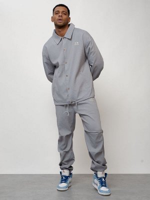 Спортивный костюм мужской модный серого цвета 15010Sr