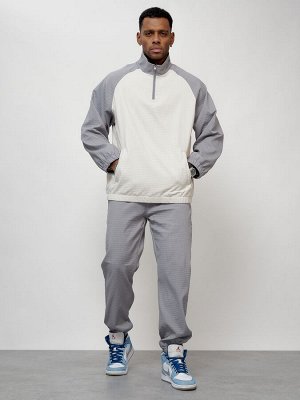 Спортивный костюм мужской модный серого цвета 35021Sr