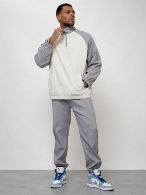 Спортивный костюм мужской модный серого цвета 35021Sr