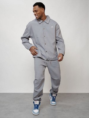 Спортивный костюм мужской модный серого цвета 15010Sr