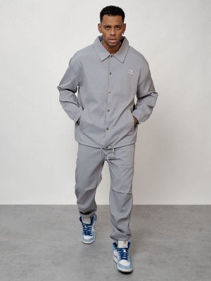 Спортивный костюм мужской модный серого цвета 15010Sr