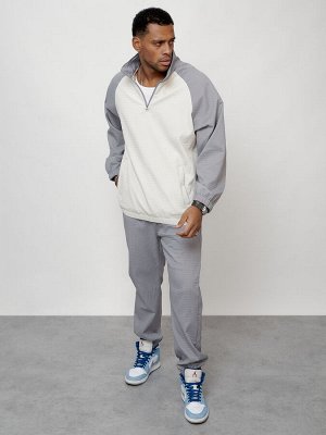 Спортивный костюм мужской модный серого цвета 35021Sr