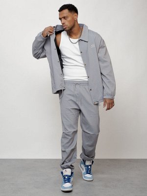 Спортивный костюм мужской модный серого цвета 15010Sr