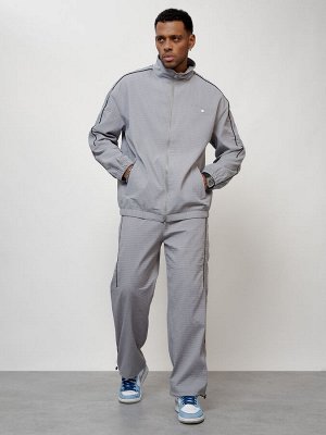 Спортивный костюм мужской модный серого цвета 15020Sr