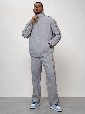 Спортивный костюм мужской модный серого цвета 15020Sr