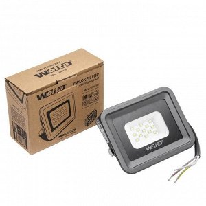 Прожектор светодиодный WOLTA WFL-10W/06, 10 Вт, 5500K, SMD, IP 65, цвет серый, слим