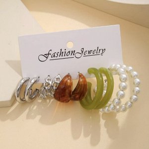Серьги набор, бижутерия, 5 пар