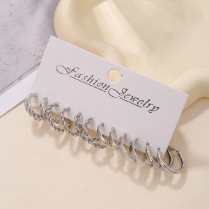 Серьги набор, бижутерия, 6 пар