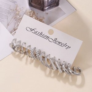 Серьги набор, бижутерия, 6 пар