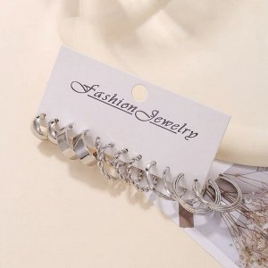 Серьги набор, бижутерия, 6 пар