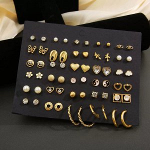 Серьги набор, бижутерия, 30 пар