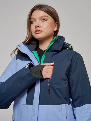 Горнолыжная куртка женская зимняя фиолетового цвета 33307F