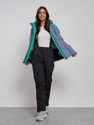 Горнолыжная куртка женская зимняя серого цвета 2305Sr