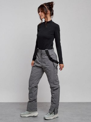 Горнолыжный костюм женский зимний серого цвета 022302Sr