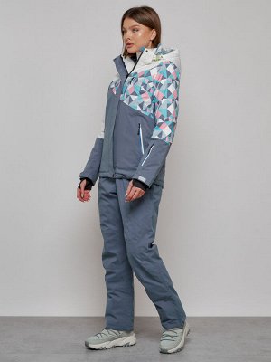 Горнолыжный костюм женский зимний белого цвета 02337Bl