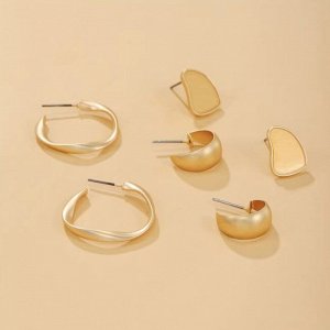 Серьги набор, бижутерия, 3 пары