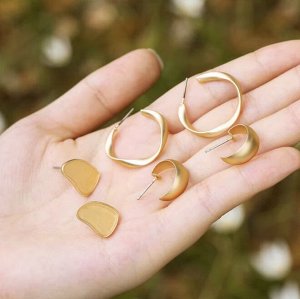 Серьги набор, бижутерия, 3 пары