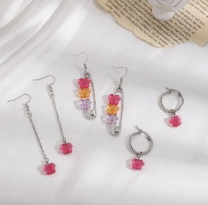 Серьги набор, бижутерия, 6 пар