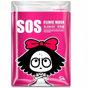 KR/М BEAUUGREEN SOS Clinic Mask Blemish Маска-салфетка д/лица от прыщей