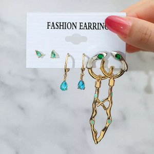 Серьги набор, бижутерия, 6 пар