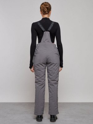 Полукомбинезон утепленный женский зимний горнолыжный серого цвета 526Sr