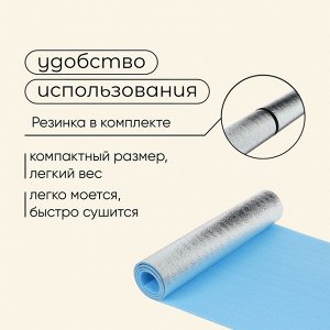 Коврик туристический maclay, с фольгой, 180x60x0,6 см, голубой