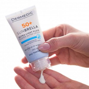Дермедик Ультра-легкий солнцезащитный флюид SPF50+ для чувствительной кожи с хрупкими капиллярами, 40 мл (Dermedic, Sunbrella)