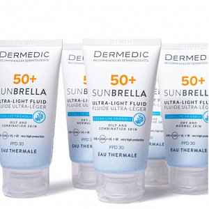 Дермедик Ультра-лёгкий солнцезащитный флюид SPF50+ для жирной и комбинированной кожи, 40 мл (Dermedic, Sunbrella)