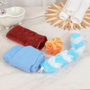Набор банный, 4 предмета: полотенце, мочалка, мыло, чалма, цвет МИКС