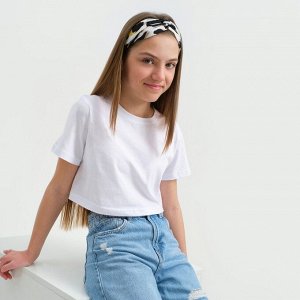 Футболка детская укороченная KAFTAN Basic line 28 (), белая