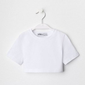Футболка детская укороченная KAFTAN Basic line 28 (), белая