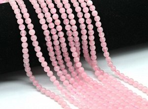 Бусины на нити шар №4 "Кварц розовый" (90 бусин)