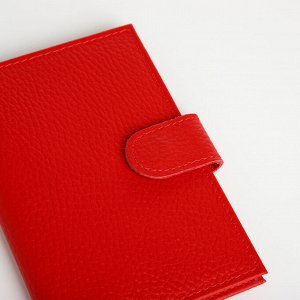 Обложка для автодокументов на кнопке TEXTURA, цвет красный