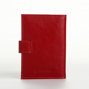 Обложка для автодокументов на кнопке TEXTURA, цвет красный