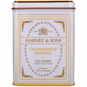 Harney &amp; Sons, Fine Teas, Чай с ромашкой, 20 чайных саше, 0,9 унций (26 г)