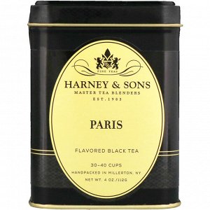 Harney &amp; Sons, Черный чай, ароматизированный Париж, 4 унции