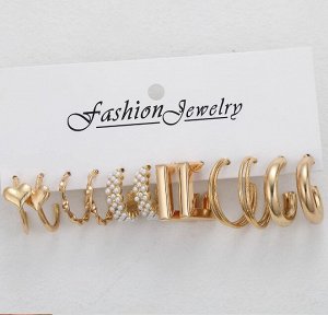 Серьги набор, бижутерия, 6 пар