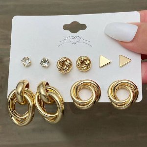 Серьги набор, бижутерия, 5 пар