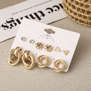Серьги набор, бижутерия, 5 пар