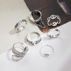 Кольца набор бижутерия, 7 шт.