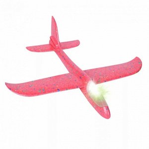 Самолет метательный планер светящийся Розовый 48 см.