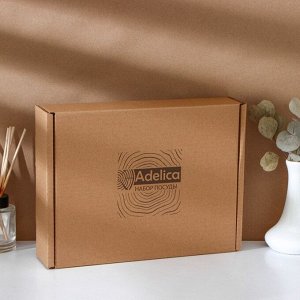 Пасхальный деревянный набор Adelica, менажница заяц, подставка для яиц 8 ячеек, d=20x1,8 см, термонаклейки 7 шт, берёза