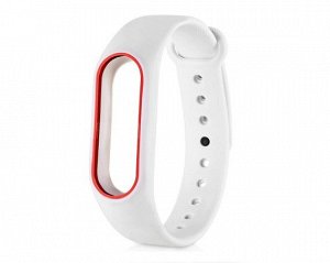 Ремешок Xiaomi Mi Band 2 силиконовый бело-красный