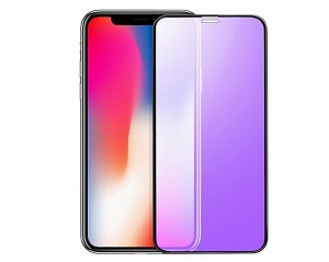 Защитное стекло iPhone X/XS Anti Blue-Ray (тех упак) черное