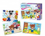 Игра на магнитах &quot;Мишка и его профессии&quot; с магнитым полем