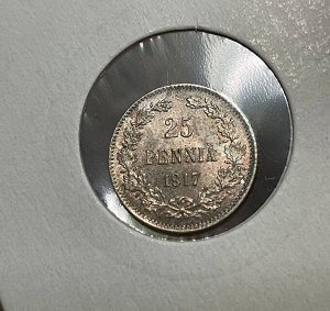 25 пенни (pennia) 1917 Российская Финляндия