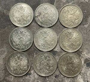 25 пенни (pennia) 1916 Российская Финляндия